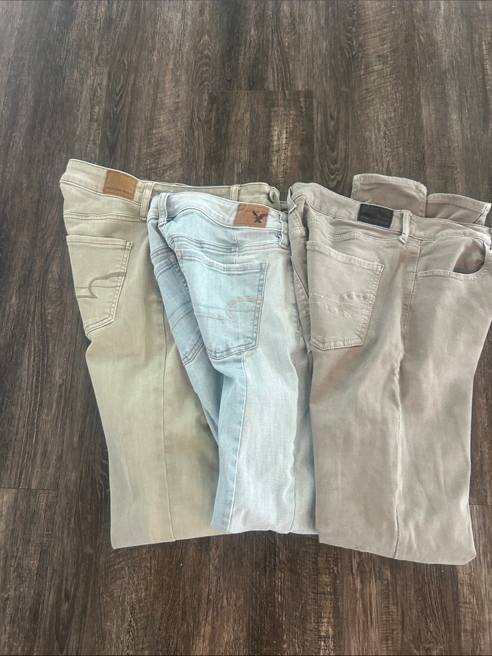 American Eagle Outfitters Women’s Straight Leg Jeans - Light Blue, Taupe, Beige